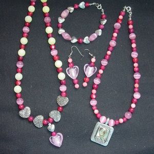 Pink Breast Cancer Awareness Survivor Jewelry Set